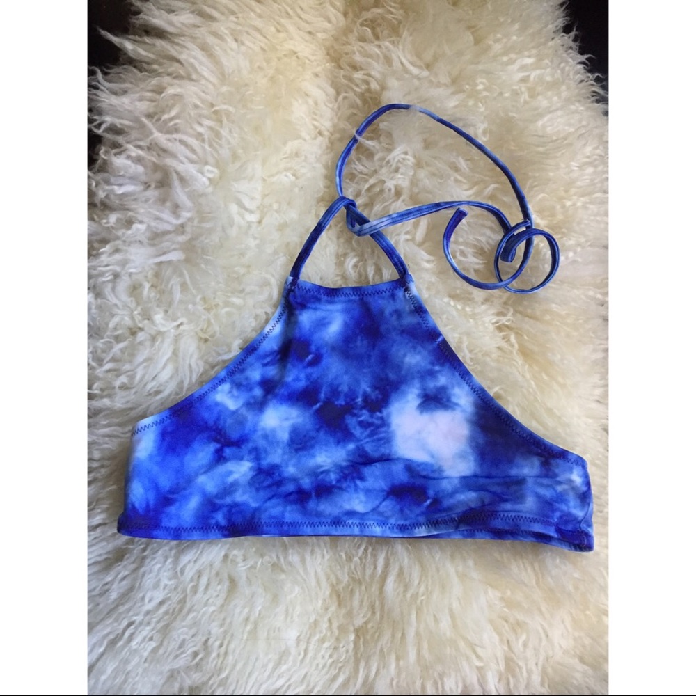 NWOT tie dye halter tie bikini top - Picture 1 of 2